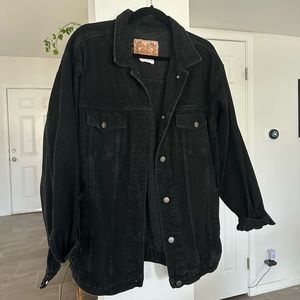 vintage oversized black denim jacket